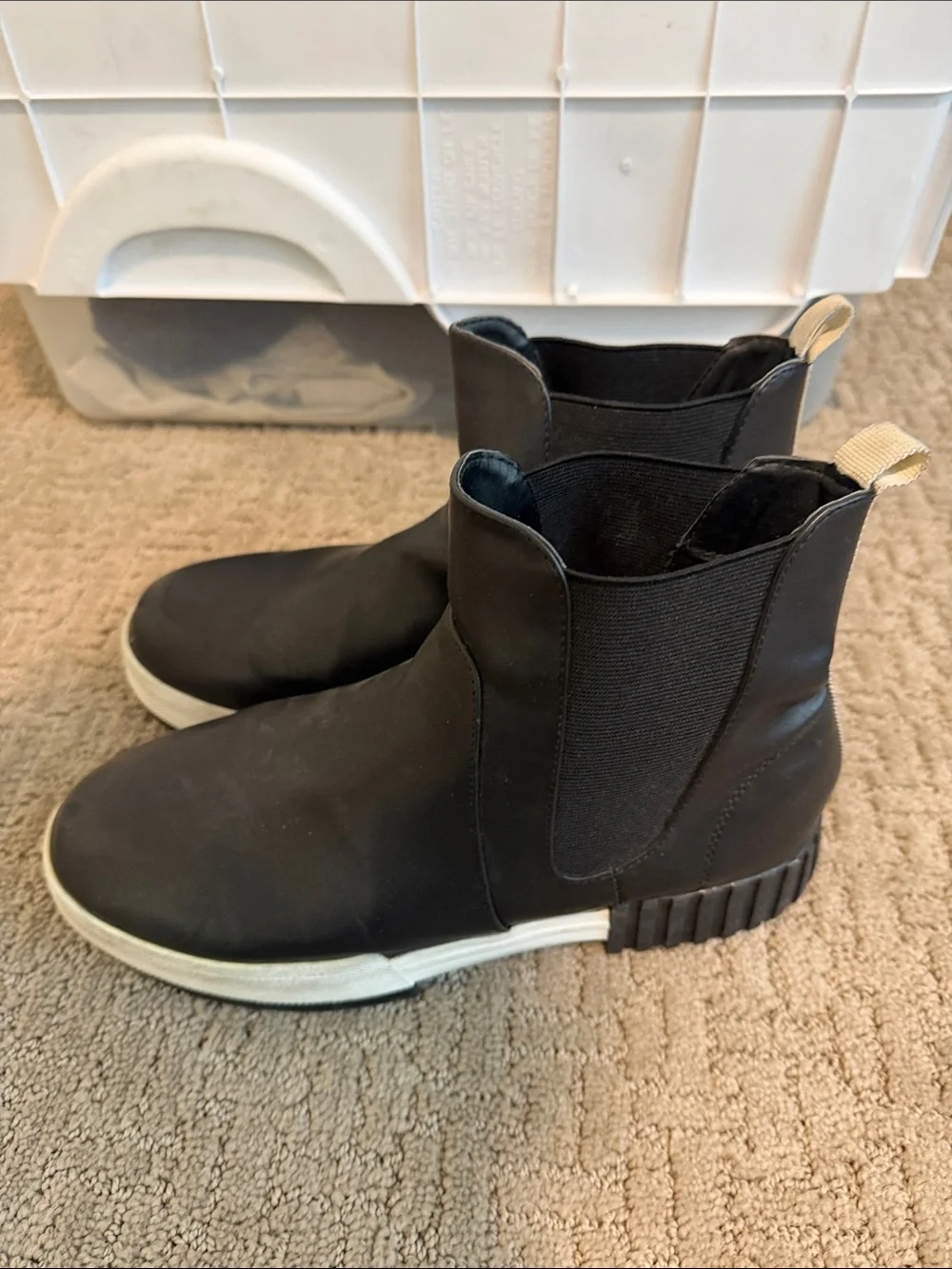 MIA Black Ankle Booties with White Sole